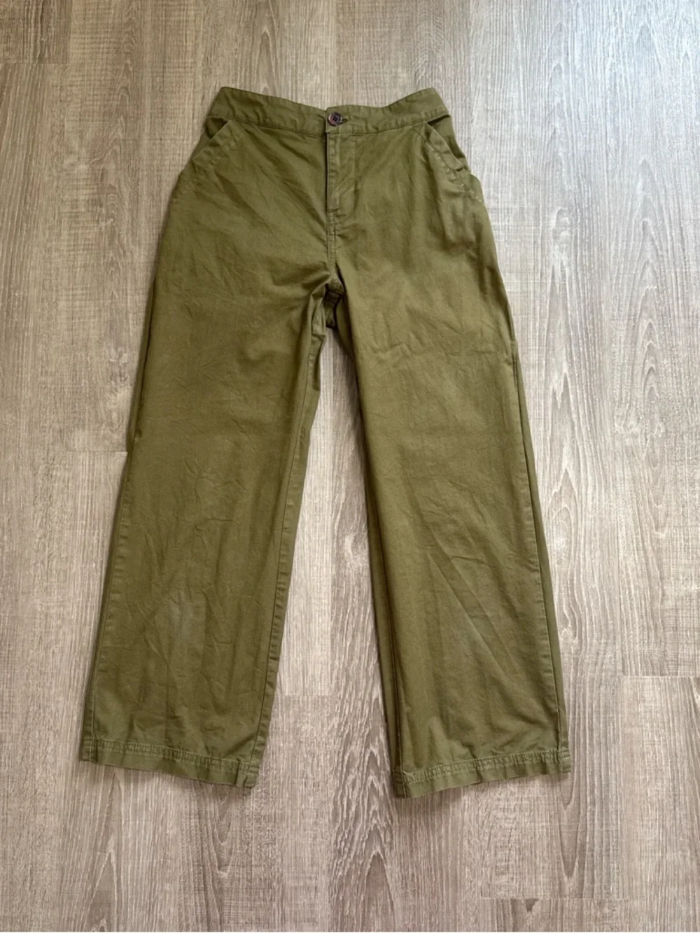 Pact Organic Cotton Olive Green Chino Style French Work Surplus Pants Size XS - Picture 2 of 12